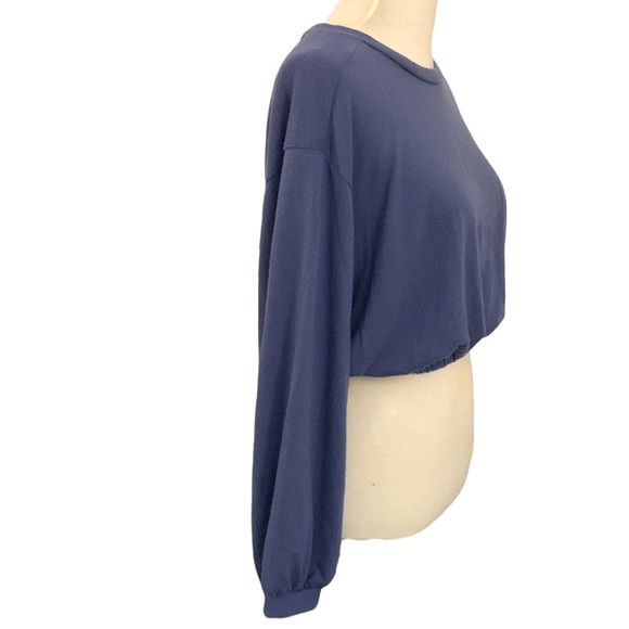 Altar’d state cropped cinched elastic hem long sleeved pullover - Picture 3 of 12